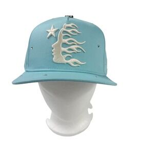 Hellstar Studios Path to Paradise Light Blue Rhinestone Snapback Hat Star Flame